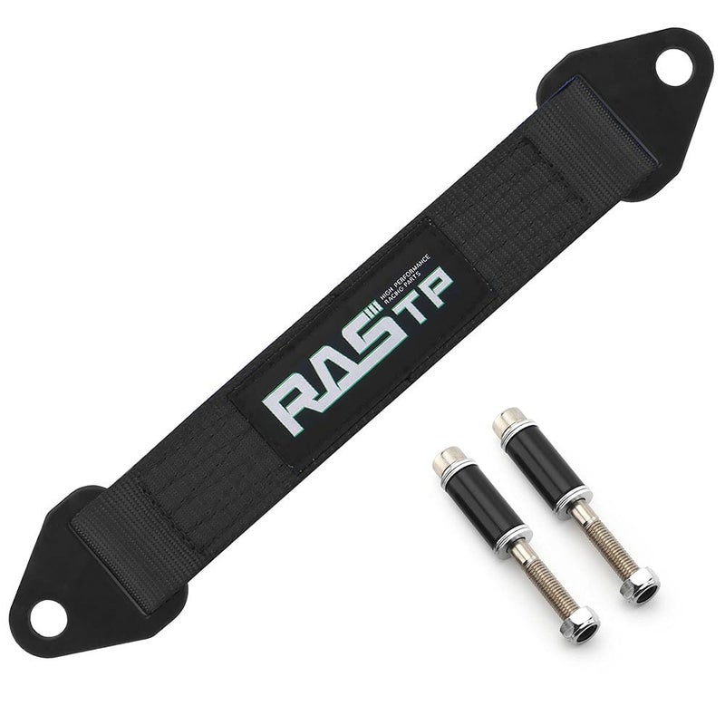 RASTP Limit Strap Premium Quad Wrap Limit Strap Car Hauler Axle Straps Truck Wrecker Wheel Tie Down Strap with 10000 Lb Webbing Strength 12 Inch Black